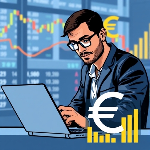 一位男子正在街頭交易股票