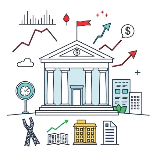 經濟受基準利率變動影響的圖示