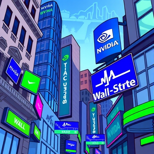 華爾街背景的股市圖表插圖