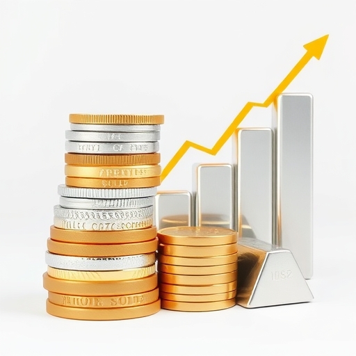 顯示白銀產品和圖表的投資分析