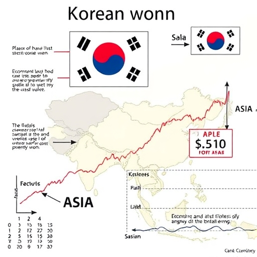 影響韓元的經濟因素視覺表示