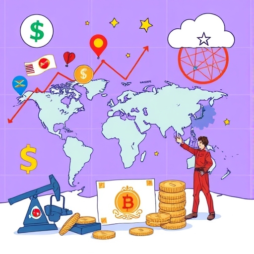 一幅插圖顯示全球市場中貨幣的波動