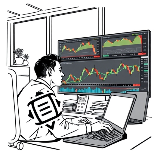 一位男子正在街頭交易股票