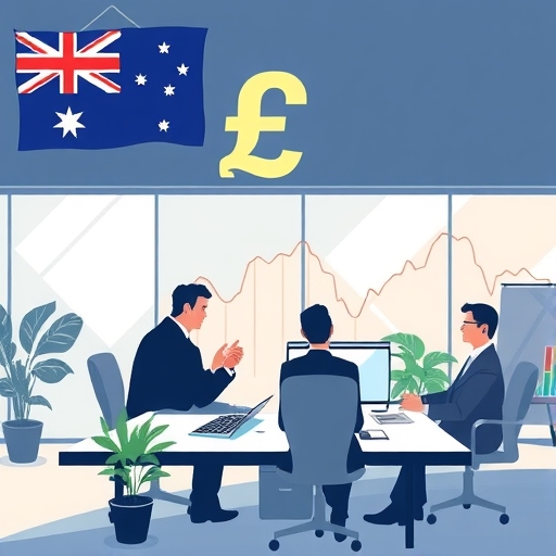 市場分析師在辦公室討論貨幣趨勢