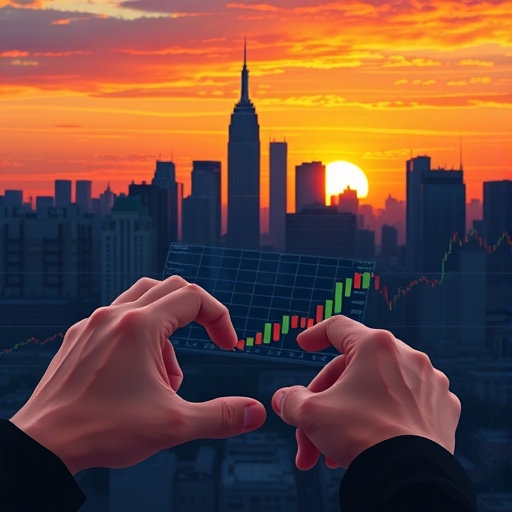 一位男子正在分析金融圖表的特寫