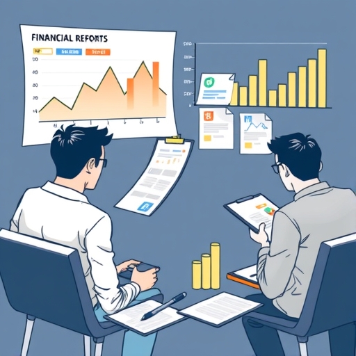 商業投資者正在分析財務報表