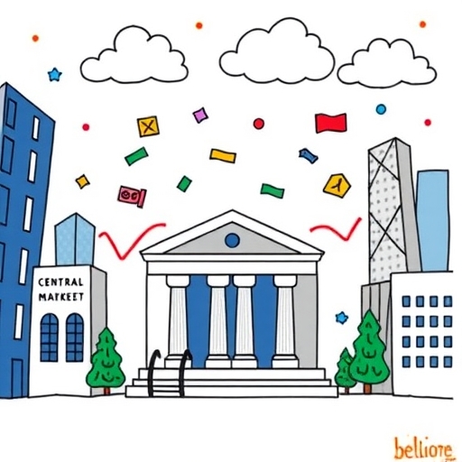 中國央行在金融市場中進行公開市場操作的情景