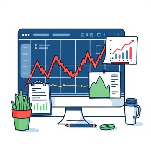 一位使用金融分析工具的男子