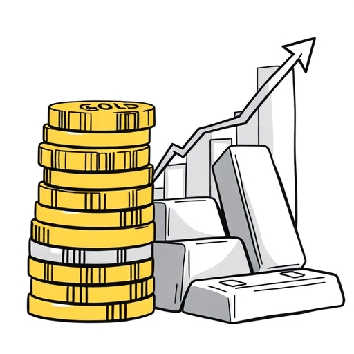 一堆銀色和金色的硬幣堆疊在一起