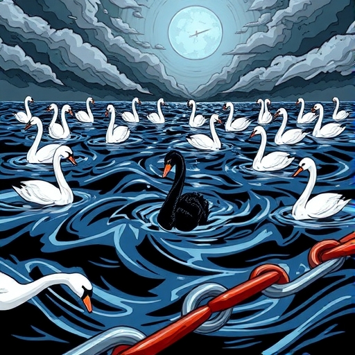 一根斷裂的鏈條象徵供應鏈的脆弱性