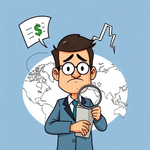 一位困惑的投資者在查看波動的交易圖表