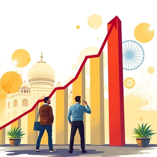 印度背景的股市上漲圖表
