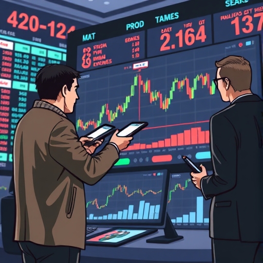 一位男子正在街頭交易股票