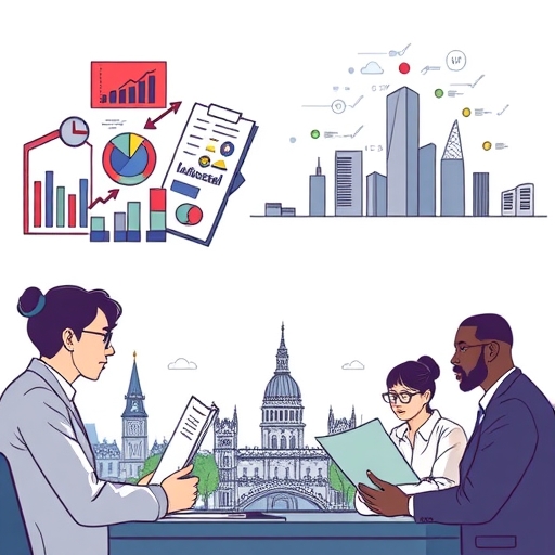 一位財務分析師正在研究圖表和數據圖形