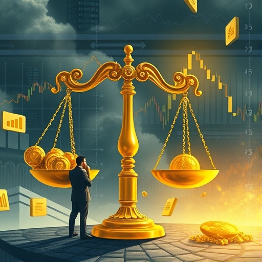 投資者分析黃金價格圖表的場景,集中精神