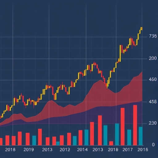 詳細的財務圖表,顯示股票趨勢