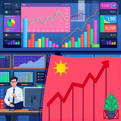 一位金融分析師正在研究股票趨勢。
