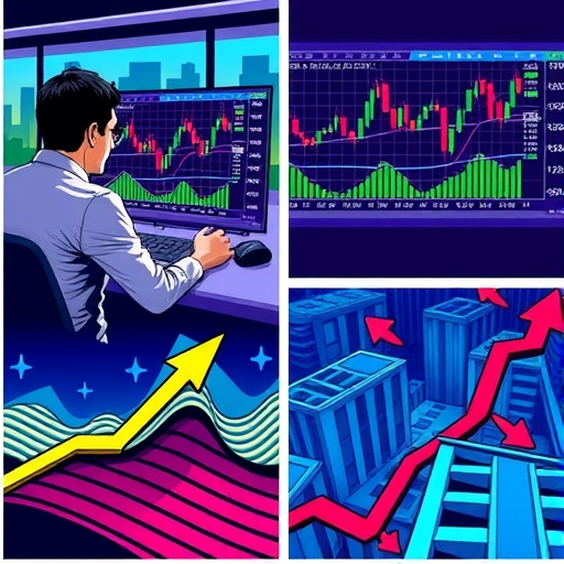 一位交易者正在技術分析交易指標與市場趨勢