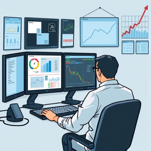 一位男子正在街頭交易股票