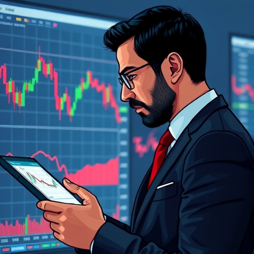 一位男子正在街頭交易股票