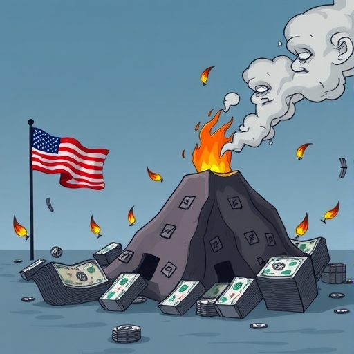 美國債務危機的概念圖