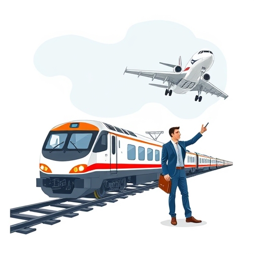 一列火車正在轉變為噴射機,象徵可轉換公司債