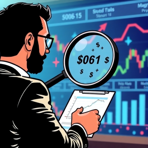 一位商業人士正在分析股市圖表背景的圖表