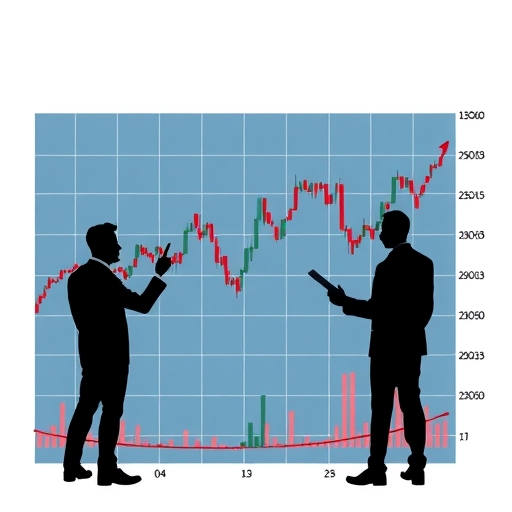 投資者正在分析股票價格變遷