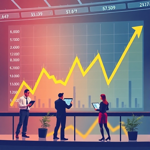 股票市場波動的圖表