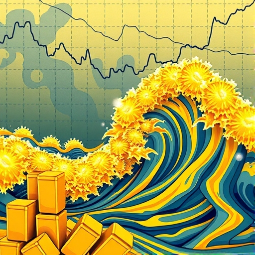 市場中金色浪潮的視覺描述