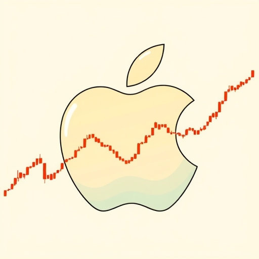 一幅展示蘋果股票投資方向的插圖