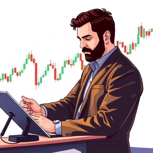 股市圖表上顯示均線的趨勢