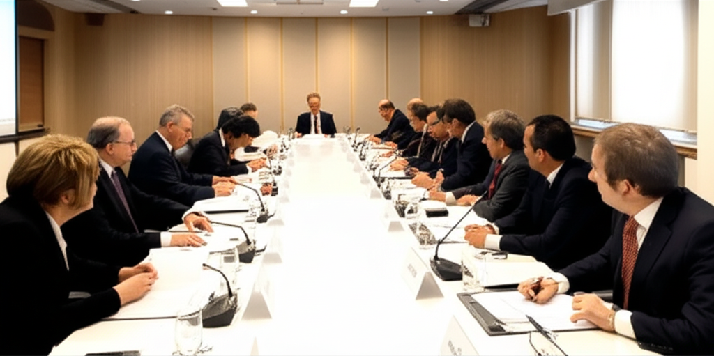 繁忙的交易室裡,金融專業人士正密切關注市場動態。