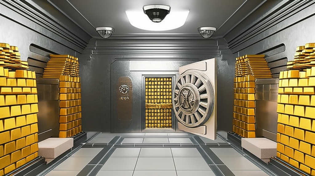 一個數位介面顯示股票交易平台,有GLD或IAU等黃金ETF的股票代號,並顯示圖表與買賣按鈕。