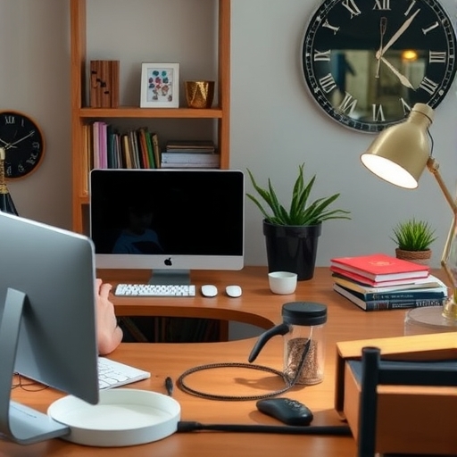 一位正在整理辦公桌的人