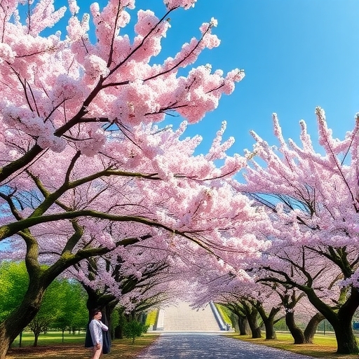 台灣美麗的櫻花景觀