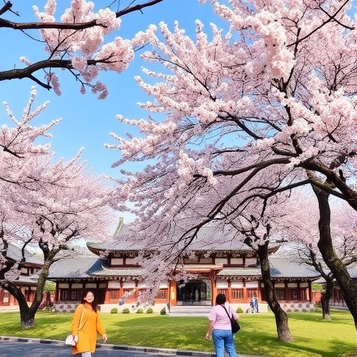 粉色櫻花在台灣綻放