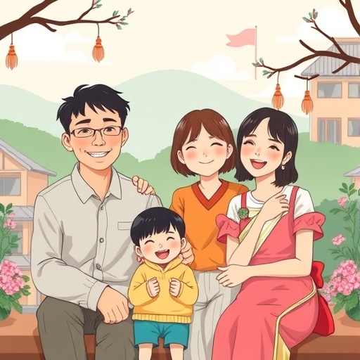 一張台灣快樂家庭的插圖