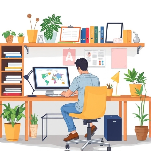 一個人正在規劃投資組合。