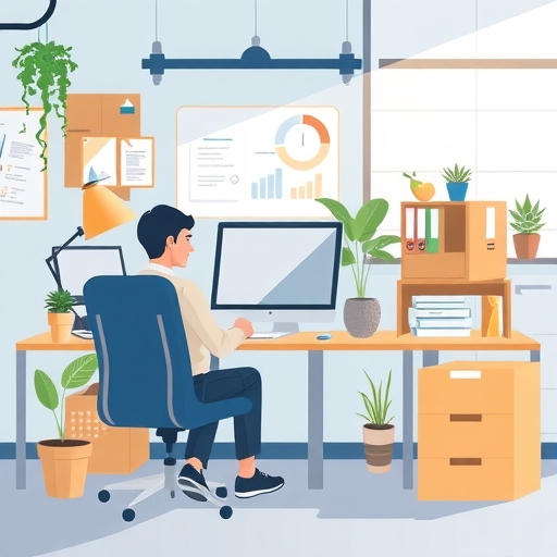 一張描繪高效工作場所的插圖