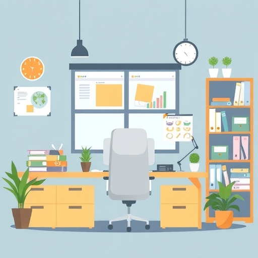 一張描繪高效工作場所的插圖