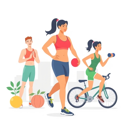 一群人在戶外進行多樣化的運動。