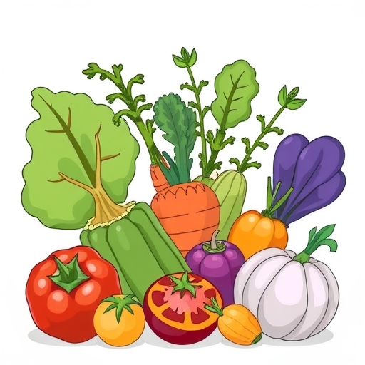 健康蔬菜的插圖