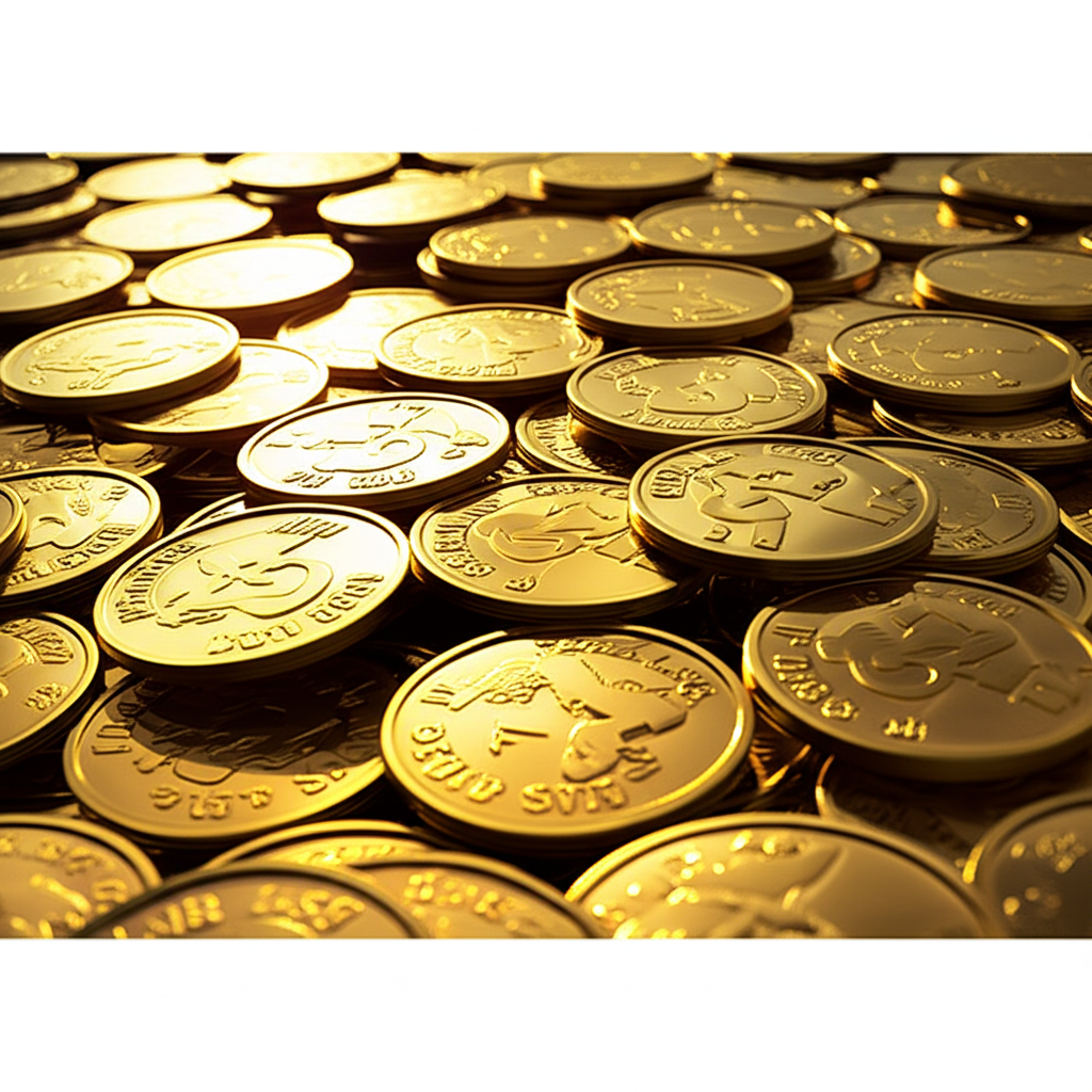 一張黃金採礦作業的插圖,有機械和礦工,象徵黃金產業鏈的上游。