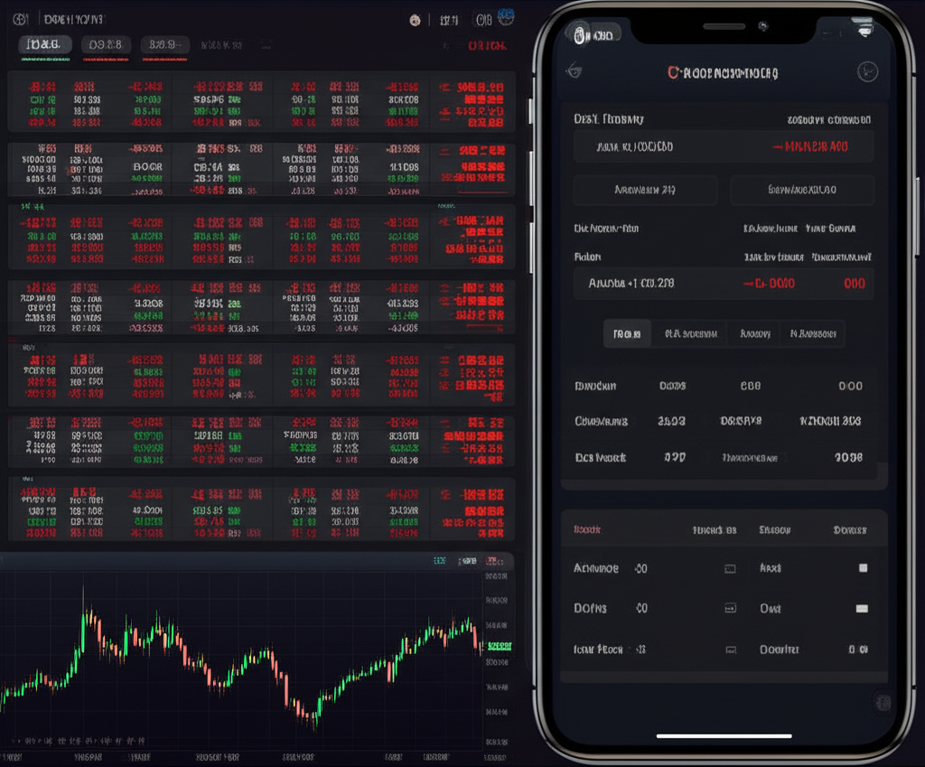 一個嚴峻且具衝擊力的金融圖表,顯示急劇的下跌趨勢,以顯眼的紅色(看跌)K線和陡峭的折線圖為特徵,傳達市場崩盤或顯著下跌的感覺。