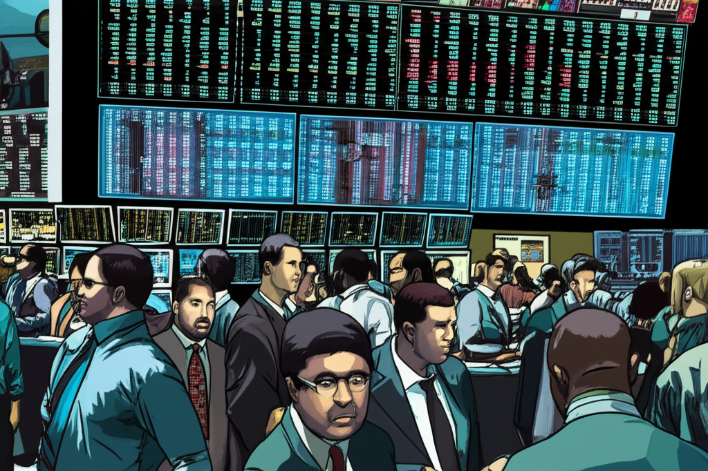 一張顯示股票市場波動與趨勢的圖表。