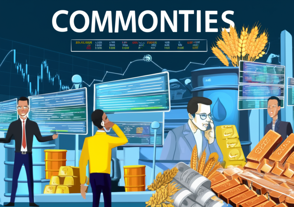 商品期貨交易圖表與油價走勢分析示意