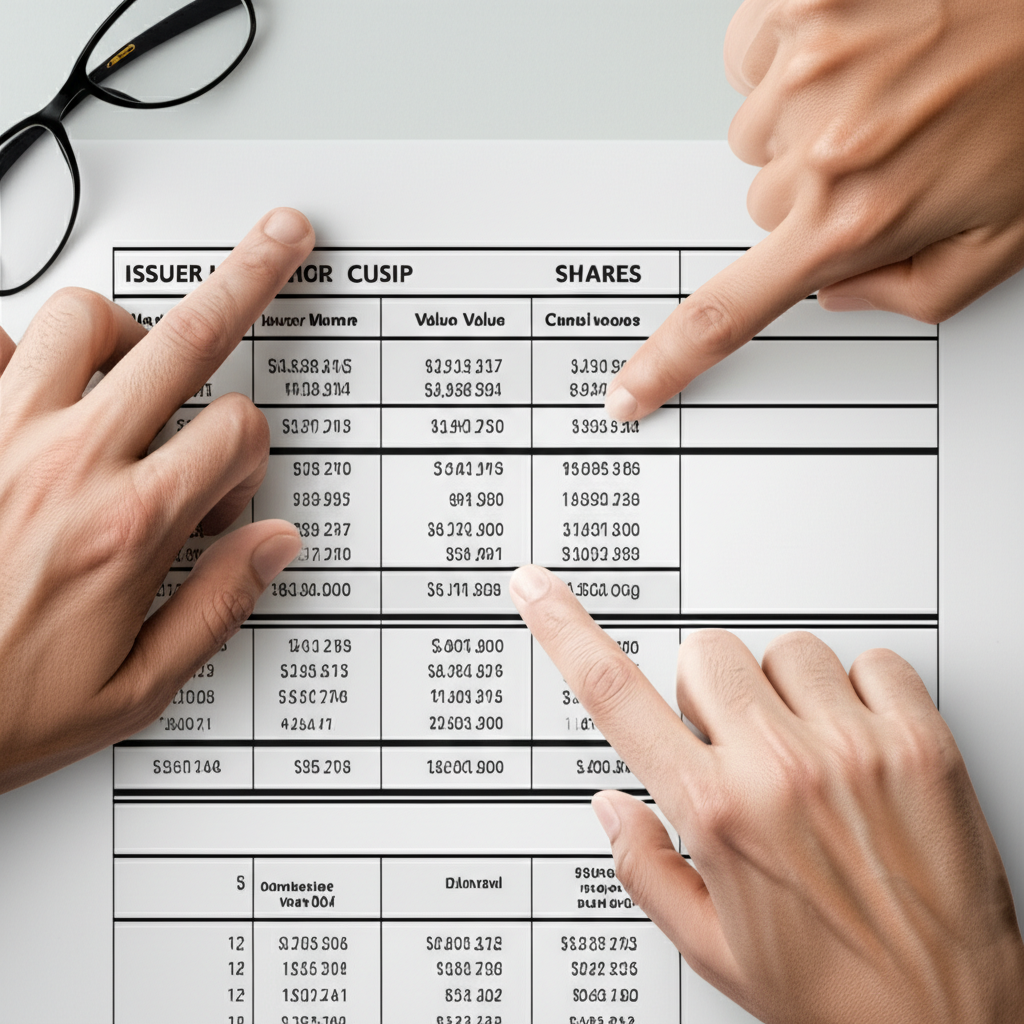 13F報告表格內容與投資數據分析插圖