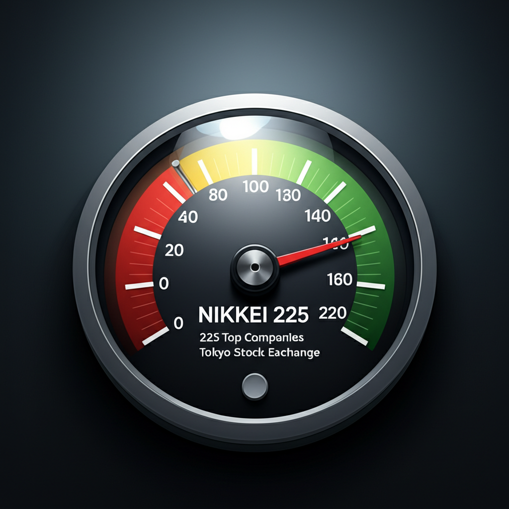 An illustration of the Nikkei 225 index as a vibrant economic barometer for Japans stock market showing 225 top companies listed on the Tokyo Stock Exchange a dynamic representation of market performance