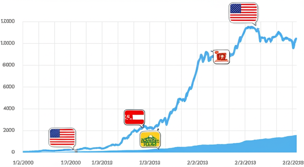 美金兌台幣歷史匯率數據圖表與經濟環境及國際事件時間線插圖